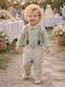 Babydom Baptism Suit For Boy Linen Beige