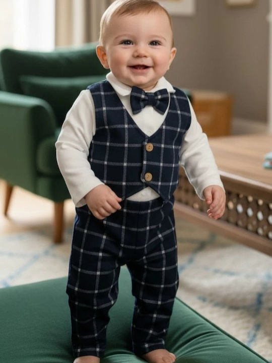 Babydom Taufkleidung für Jungen Blaues Anzug