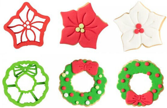 Decora Kuchenringe Poinsettia & Kranz 9,5-8,5x2,2cm Stück X2