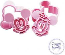 Cookie Cutter Stamp Head Stamp Mickey Minnie X2 61x60x22mm