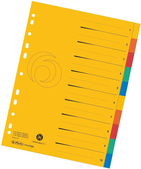 Διαχωριστικα Ντοσιε Ευρετηριο Χαρτινο Α4 Colorspan Xxl 10 Θεματα 5 Χρωματα