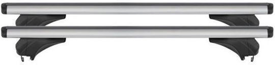 Menabo – Autodachträger Silber Aluminium Sonic mit Schloss Flush Raised Rails Sichere Ladungstransport – 2 Stück 16110/mb