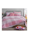 Nef-Nef Homeware Casual Подредба Чаршафи King Size с Еластична Лента 200x270+30см Розови 4 Бройки