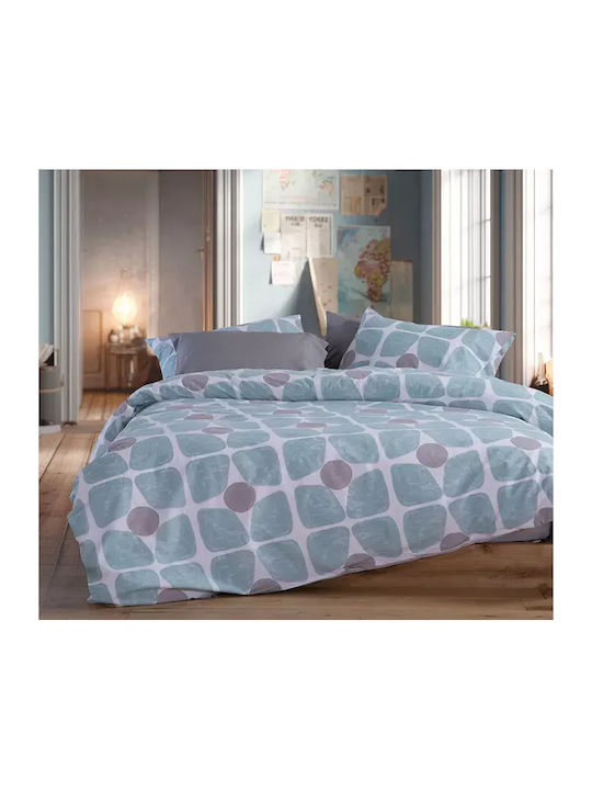 Nef-Nef Homeware Casual Bettlaken King Size mit Gummibettlaken 200x270cm Türkis (4 Stück)
