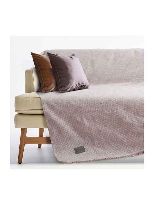 Lino Home Ριχτάρι Πολυθρόνας 180x180εκ. Ροζ