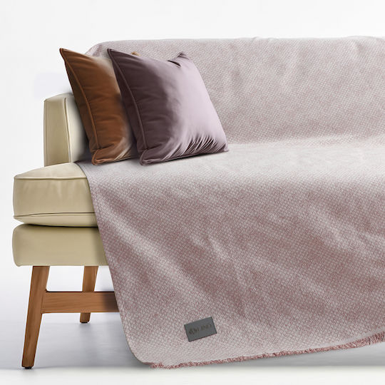 Lino Home Armchair Throw 180x180cm Pink