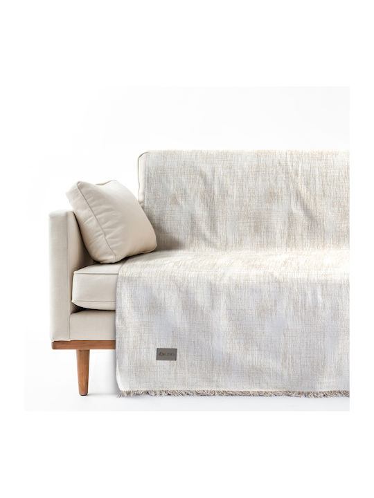 Lino Home Three-Seater Sofa Throw Jacquard 180x300cm Beige