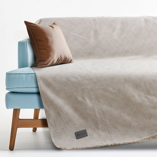 Lino Home Armchair Throw P180xW180cm Beige