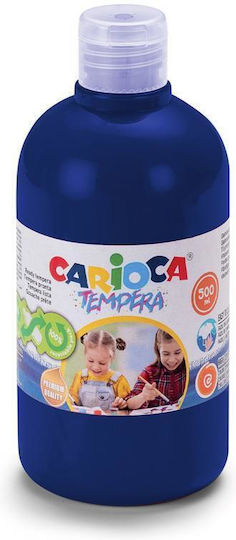 Carioca Tempera Colour Paint Dark Blue in Bottle 500ml