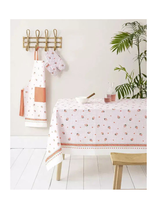 Nima Baumwollene Kariert Tischdecke Strawberry Love 85x85cm