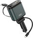 XO Car Charger 45W Fast Charging with Ports 1xUSB 1xType-C with Embedded Lightning Cable Green Colour