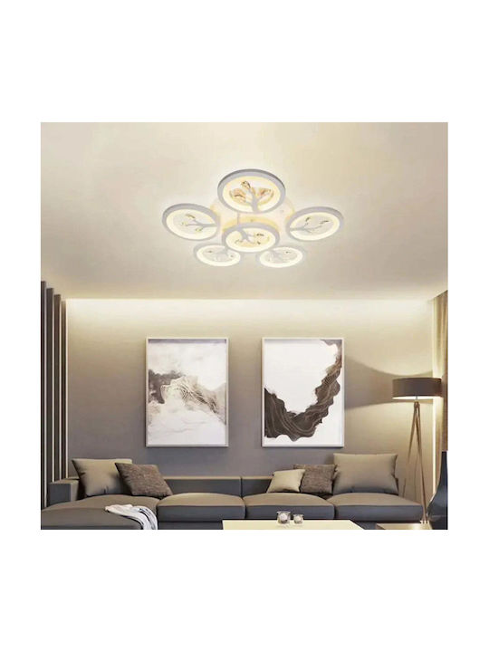 Alista Home Plafonieră de Tavan Albă cu LED Integrat și Cristale și Telecomandă