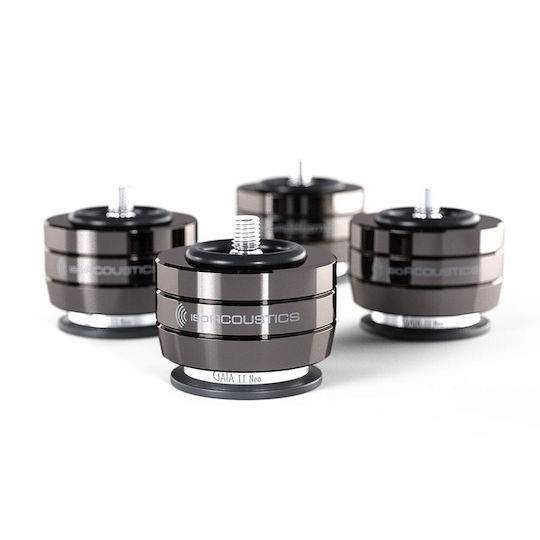 Isoacoustics Gaia Ii Neo Set Four High Isolation Speaker Isolation Feet Dark Chrome
