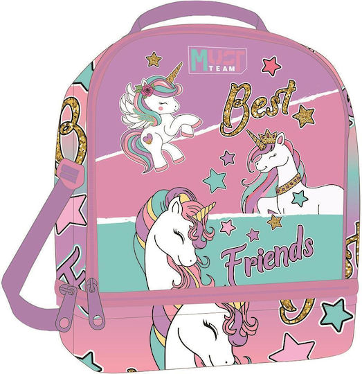 Must Team School Insulated Snack Bag 7L Pink Unicorns 22x16x28cm