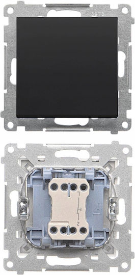 Simon 55 Single Reaming Button Without Pictogram Module 10 Ax 250 V Quick Connector Matt Black Tpr1.01/149