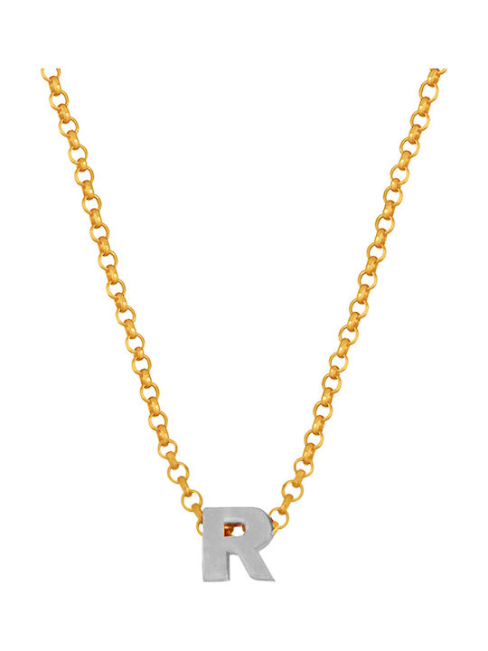 Abadianakis Colier Monogramă "R" Din Argint