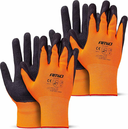 AMiO Electrician Work Gloves Orange Latex