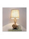Natural Home Vintage Table Lamp from Rope for E27 Fitting with Beige Shade and Base