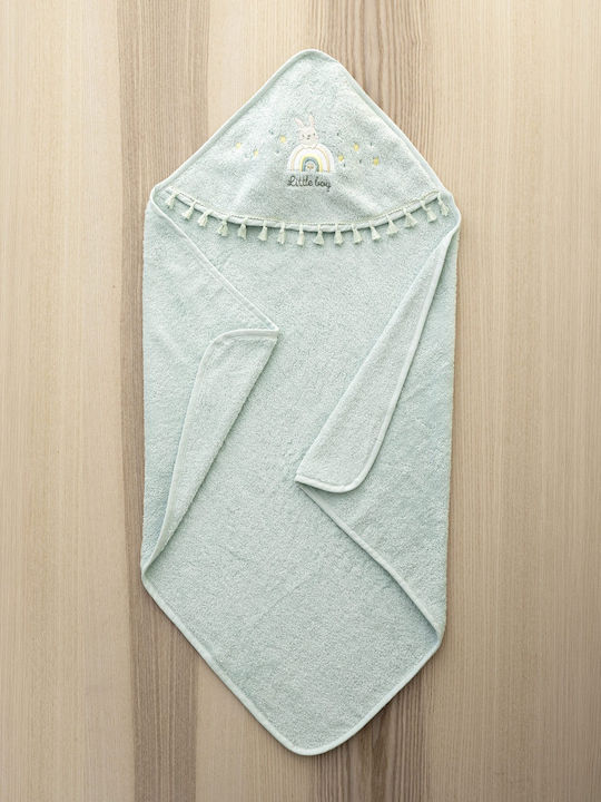 Nima Baby Hooded Bath Towel-Robe Petit Bebe White 75x75cm