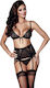 Lingerie-sapphira 3pcs Xl Bra Thong Belt/bra Thong Garter Belt
