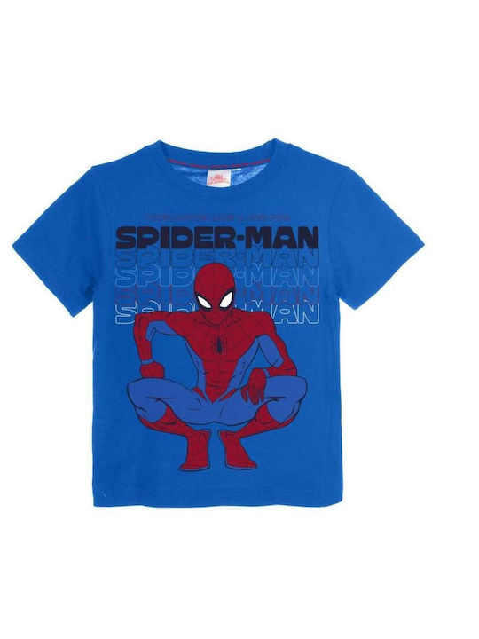 Kids Short-Sleeved Top Blue Spiderman