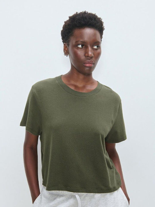 American Vintage Γυναικείο T-shirt Λαδί