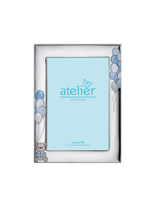 Atelier Παιδική Κορνίζα Ασημένια Γαλάζια