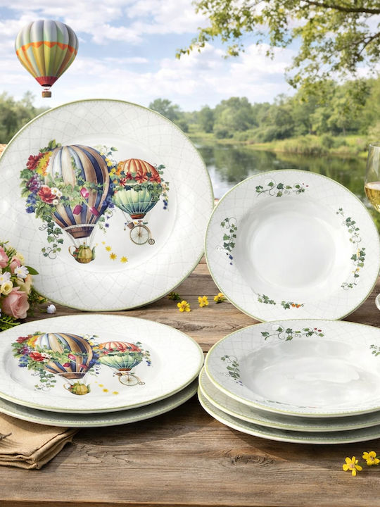 Marva White Porcelain Dinnerware Set 18pcs