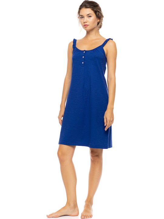 Pink Label Summer Women's Nightgown Indigo Blue