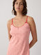 Minerva Summer Cotton Women's Nightgown Peach-red Cherries