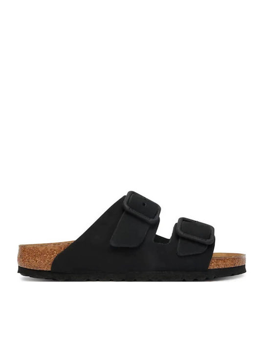 Birkenstock Δερμάτινα Σανδάλια Μαύρα