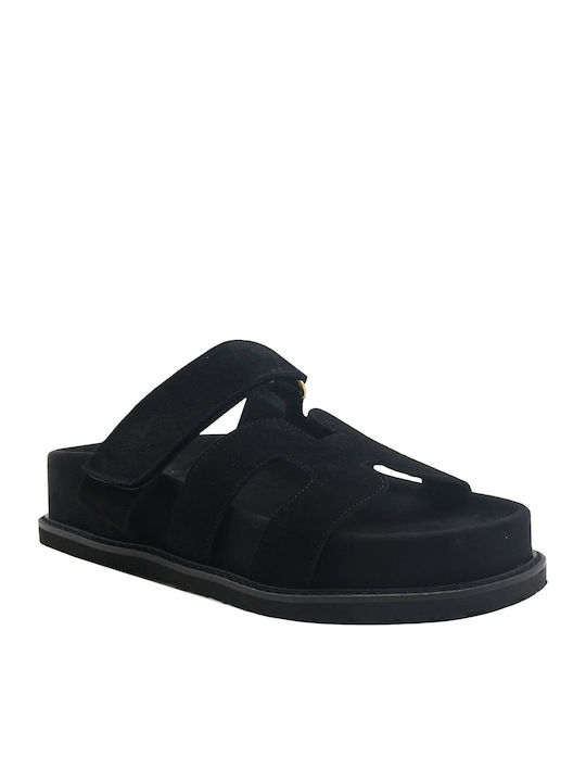 Komis & Komis Damen Flache Sandalen Schwarz