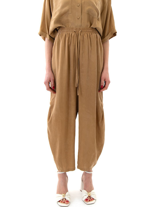 Zoya Pants Women's High Rise Fabric Trousers with Rubber Band Gold Zoya Pants Women's High Rise Fabric Trousers with Rubber Band Gold
