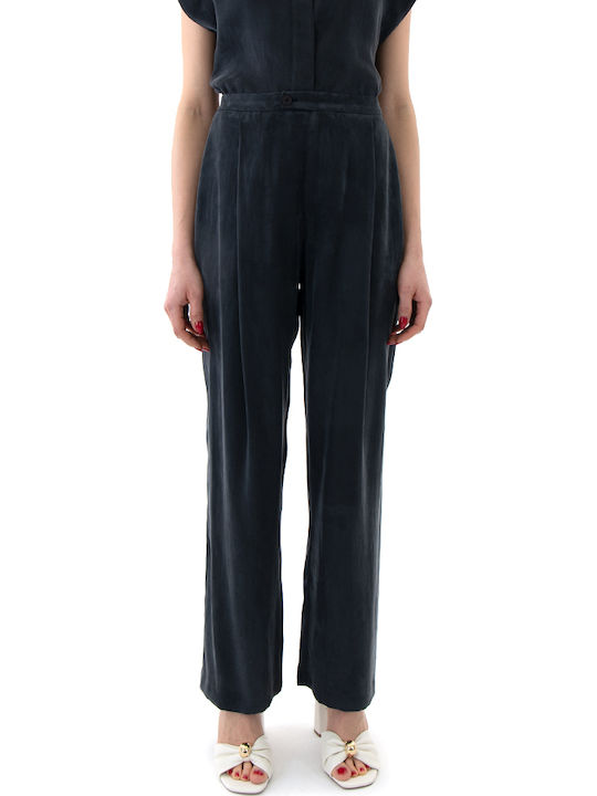 Zoya Pants Women's High Rise Fabric Trousers Black
