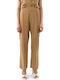 Pants Women's High Rise Fabric Trousers Gold