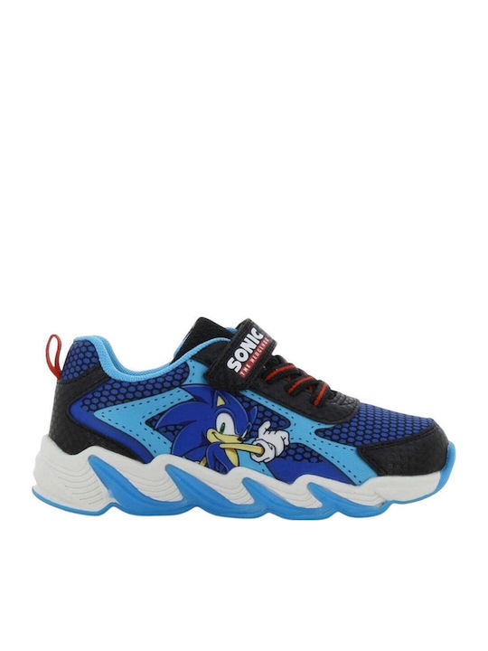 Kids Sneakers Anatomic with Hoop & Loop Closure & Lights Black