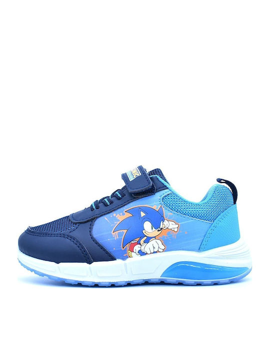 Kids Sneakers with Hoop & Loop Closure & Lights Blue