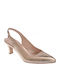 Leather Heels with Medium Heel Gold
