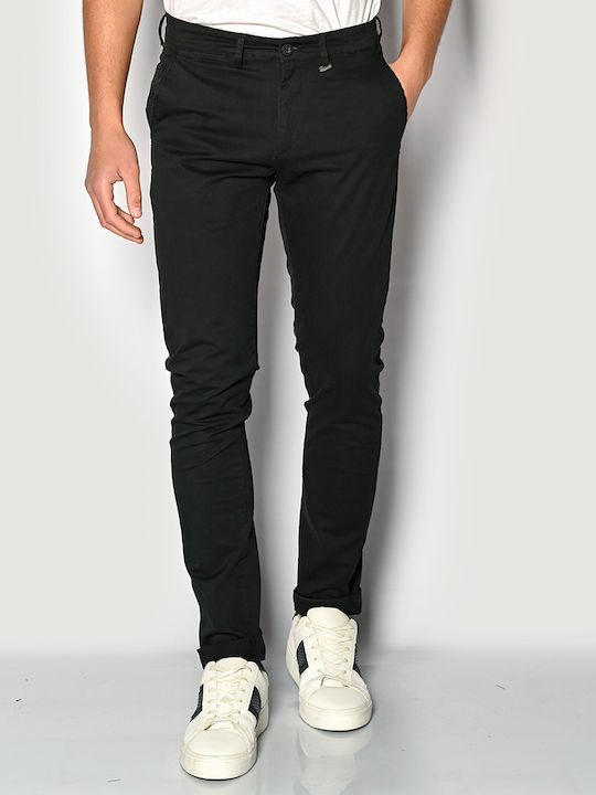 Brokers Jeans Chino Trousers Elastic in Slim Fit Black