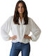 Long Sleeve Women's Denim Shirt Ecru