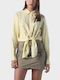 Long Sleeve Women's Linen Shirt Yellow