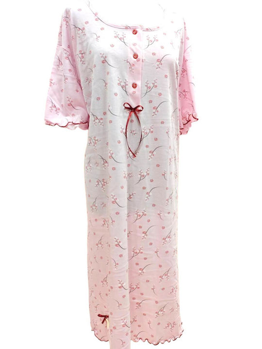 Nina Club Summer Cotton Women's Nightgown Pink