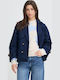 Women's Blue Gabardine Oversized