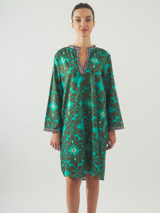 19V69 Women's Beachwear Dress Green Brown