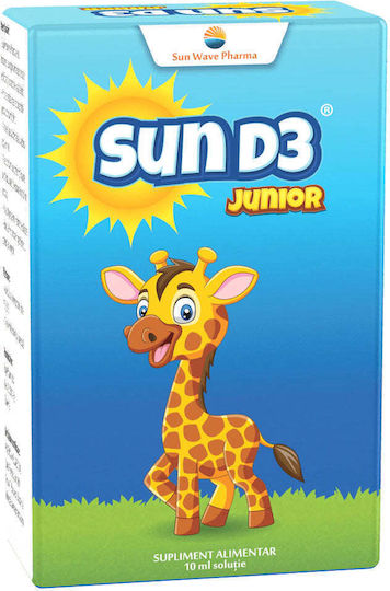 Sun Wave Pharma Sun D3 Junior Drops Vitamina pentru Întărirea Imunității și Sănătatea Oaselor Natural 10ml