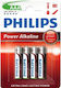 Philips Powerlife Αλκαλικές Μπαταρίες AAA 1.5V 4τμχ