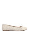 Flat Women's Ballerina Shoes in White Colour