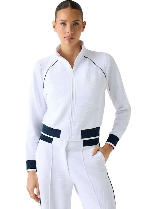 Guess Γυναικεία Ζακέτα Φούτερ White