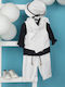 Bambolino Baptism Suit with Vest for Boys Linen White