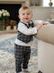Babydom Baptism Suit with Vest for Boys Gray